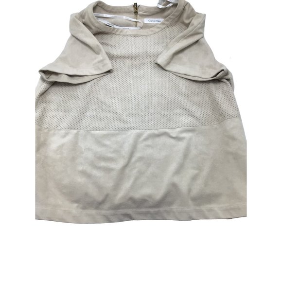 Calvin Klein Blouse Suede-like Large rear zipper Excellent condition - Picture 2 of 9